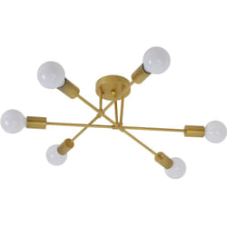 Goeco - Plafonnier led Moderne, Rétro Lustre Lampe Suspension Vintage 6 Lumières E27 Base, Lustre Luminaire en Métal Lampe pour Salon Chambre Cuisine