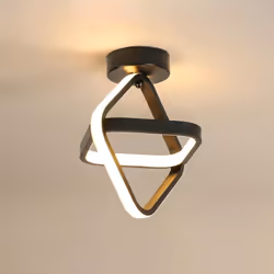 Goeco - Plafonnier led, Lampe de Lustre moderne noir Plafonnier de couloir carrée 24W 2700LM pour Couloir Balcon, 3000K Lumière blanche chaude,