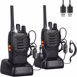 2PCS Talkie Walkie Rechargeable Longue portée 16CH Talkies-Walkies Radios PMR Professionnelle