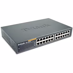 D-Link 24-port 10/100M NWay Desktop - Internal PSU (incl. 19" rack mount kit), Non-géré, Full duplex