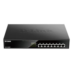 D-Link DGS-1008MP commutateur réseau Non-géré Gigabit Ethernet (10/100/1000) Connexion Ethernet, supportant l'alimentation via ce port (PoE) 1U Noir