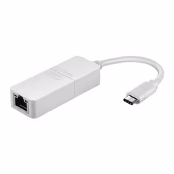 D-Link DUB-E130, Avec fil, USB Type-C, Ethernet, 1000 Mbit/s, Blanc