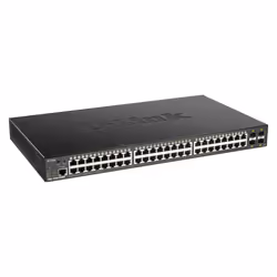 D-Link DGS-1250-52XMP commutateur réseau Géré L3 Aucun Connexion Ethernet, supportant l'alimentation via ce port (PoE) Noir