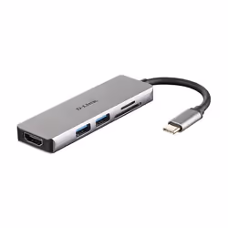 D-Link DUB-M530, Avec fil, USB 3.2 Gen 1 (3.1 Gen 1) Type-C, Aluminium, Noir, MicroSD (TransFlash), SD, SDHC, SDXC, 5 Gbit/s, ...