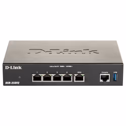 D-Link DSR-250V2, 802.11g, Ethernet/LAN, Noir, Routeur de bureau/poteau
