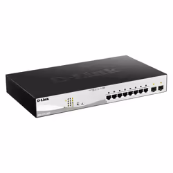 D-Link DGS-1210-10MP Géré L2 Gigabit Ethernet (10/100/1000) Connexion Ethernet, supportant l'alimentation via ce port (PoE) Noir, Gris