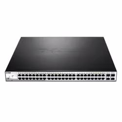 D-Link DGS-1210-52MP Géré L2 Gigabit Ethernet (10/100/1000) Connexion Ethernet, supportant l'alimentation via ce port (PoE) Noir, Gris