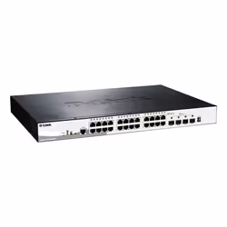 D-Link DGS-1510-28XMP Géré L2/L3 Gigabit Ethernet (10/100/1000) Connexion Ethernet, supportant l'alimentation via ce port (PoE) Noir, Gris