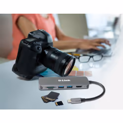 D-Link Hub USB-C 6-en-1 avec HDMI/lecteur de carte/alimentation DUB-2327 - Vue supplémentaire 5