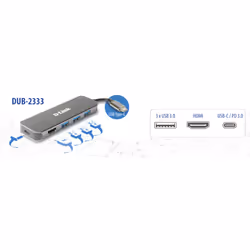D-Link Station d'accueil USB-C 5-en-1 avec HDMI/alimentation DUB-2333