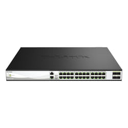 D-Link DXS-3130-28P Géré L3 10G Ethernet (100/1000/10000) Connexion Ethernet, supportant l'alimentation via ce port (PoE) Noir, Gris