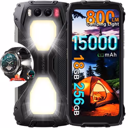 Blackview BV7300 Smartphone Incassable 6.67 256Go 50MP 15000mAh Noir avec Smartwatch Blackview W50 Pro