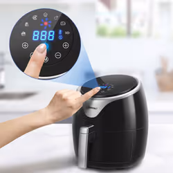 Ozeanos Technology OT-AF-35BS-DIGITAL friteuse Unique 3,5 L 1400 W Friteuse d’air chaud Noir, Argent