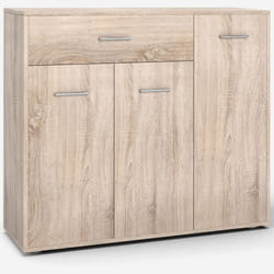 COSTWAY Buffet de Cuisine Commode Meuble de Rangement avec 1 Tiroir et 3 Portes en MDF  90 x 29 x 82 CM (L x l x H) Commode Naturel