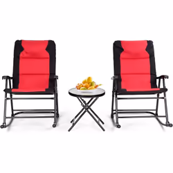 Les points importants : 【Design pliant et à bascule】Les chaises et la table peuvent être pliées lorsqu'elles ne sont pas util ...