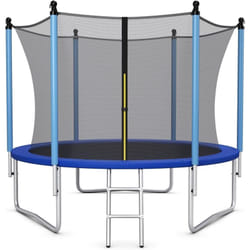 Costway - Trampoline Extérieur Ø244CM Enfants avec Filet de Sécurité, Trampoline de Jardin Rond avec Cadre en Acier & 3 Pieds en Forme u,