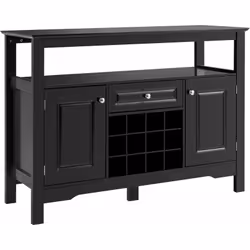 Description générale Ce buffet polyvalent est conçu pour répondre à tous vos besoins de rangement. Il comprend une étagère su ...