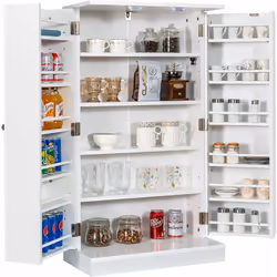 【14 étagères de stockage :】Notre armoire de cuisine dispose de 4 étagères grandes et 10 étagères petites, vous offrant suffis ...
