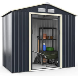 Abri de Jardin 2,7 ㎡ en Métal, avec 2 Portes Coulissantes Verrouillables, 4 Trous d'Aération 213,5 x 127 x 194,5cm - Costway