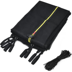 Filet de Sécurité pour Trampoline Ø487 cm Fermeture Eclair Double et Boucles de Protection, Filet de Remplacement pour Trampolines pour 6 Poteaux