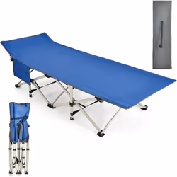 Description générale Le lit de camping pliant est conçu pour offrir une expérience de repos confortable et pratique lors de v ...