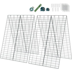 Costway - Lot de 2 Support pour Plantes Grimpantes en Métal, 122 x 43 cm, Treillage Jardin pour Fruits, Légumes et Fleurs, Vert