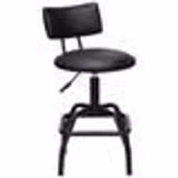 COSTWAY Tabouret de Bar Réglable 62 - 73CM Chaise de Bar Pivotant avec Dossier Rembourré et Repose-pieds pour Bars Cuisines