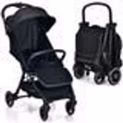 Poussette Bébé Compacte COSTWAY-Pliant par Gravité à une Main-Dossier Incliné-Auvent Repose-pieds Réglables-0-36 Mois-15KG-No ...