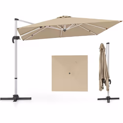 Attributs : 【Zone d’Ombre Luxueuse】L'auvent de ce parasol d'extérieur mesure 300 x 300 cm (L x l), offrant une grande zone d' ...
