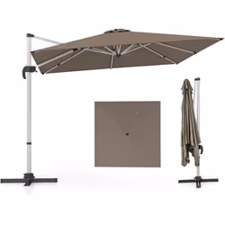 Attributs : 【Zone d’Ombre Luxueuse】L'auvent de ce parasol d'extérieur mesure 300 x 300 cm (L x l), offrant une grande zone d' ...