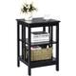 COSTWAY Table de Chevet à 3 Niveaux Table dAppoint Simple et Contemporain pour Chambre Salon 40x40x61CM Noir