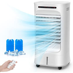 COSTWAY Rafraîchisseur d'air 4 en 1-88W-10L 3 Mode/Vitesses Oscillation Télécommande/Climatiseur Mobile Ventilateur Humidificateur Minuterie 15H
