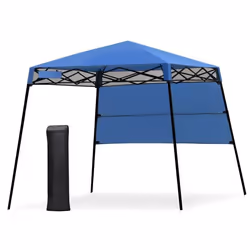 COSTWAY Tonnelle de Jardin Pliante 182 x 182 cm Protection Solaire 2 Hauteurs avec Demi-paroi Latérale Sac Portable pour Fête ...