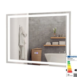 COSTWAY Miroir de Salle de Bain LED 80 x 60 cm avec Luminosité et Température de Couleur Réglables Interrupteur Tactile Anti-buée