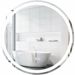 COSTWAY Miroir de Salle de Bain Rond LED Φ60 cm, avec Luminosité et Température de Couleur Réglables, Interrupteur Tactile Anti-buée