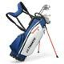 COSTWAY Sac de Golf Trépied 9 Pièces Clubs de Golf avec 3 Housses Bretelles Réglables Tête Lestés des Clubs Driver Alliage