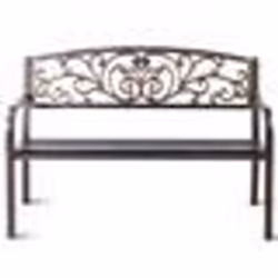 COSTWAY Banc de Jardin Extérieure en Fonte et Acier 127 x 60 x 85cm Romantique - 2 Places pour Jardin Parc Terrasse Balcon Br ...