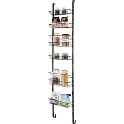 Costway - Panier de Rangement Suspendu à 6 Étages sur Porte et Mur, 2 Options d'Assemblage, Réglable en Hauteur, pour Cuisine, Armoire, Salle de
