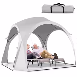 Tonnelle autoportante COSTWAY 327x327x270cm - Protection solaire UPF50+ - Structure coupe-vent et stable