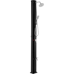 Douche Solaire de Jardin 35L 217cm avec Pommeau de Douche Rotatif à 360° Température et Pression Réglables pour Cour Noir - Costway