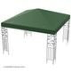 COSTWAY Toile de Rechange pour Pavillon 3m x 3m en Polyester Imperméable avec Trous de Drainage Attaches Auto-agrippantes Vert