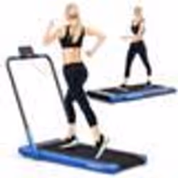 COSTWAY Tapis de Course Roulant Pliable Contrôle APP 1-12 KM-H Moteur 075CV Haut-parleur Bluetooth Roue de Transport Écran LE ...