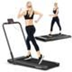 COSTWAY Tapis de Course Roulant Pliable Contrôle APP 1-12 KM-H Moteur 075CV Haut-parleur Bluetooth Roue de Transport Écran LED