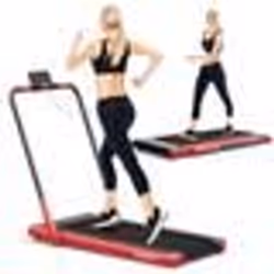 COSTWAY Tapis de Course Roulant Pliable Contrôle APP 1-12 KM-H Moteur 075CV Haut-parleur Bluetooth Roue Transport Écran LED R ...