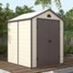 COSTWAY Abri de Jardin Métal 8.3m3 1925 x 191 x 227 cm avec 2 Porte à Charnières Aérations2 Fenêtres TransparentesRampe de Porte
