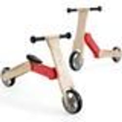 COSTWAY Trottinette pour Enfants 2 en 1 Ajustée à DraisienneSiège Amovible- Roues en EVACadre en Bois Charge Max.: 50KG 3 Ans +