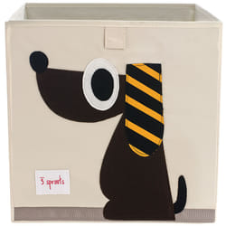3 Sprouts SP3SSBDO Boîte de rangement Carré Coton Beige, Noir, Gris, Orange