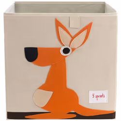 3 Sprouts SP3SSBKA, Boîte de rangement, Beige, Noir, Orange, Blanc, Carré, Coton, Image, Chambre d'enfant