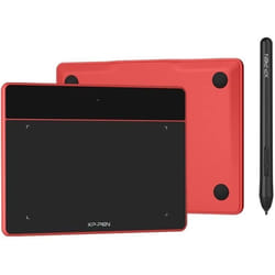 XP-PEN Deco Fun XS Tablette Graphique à Dessin Taille 4x3 Pouces Idéal pour Signature et Education à Distance - Rouge Carmin