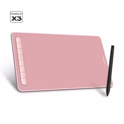 XP-PEN DECO L Tablette Graphique 10x6 Pouces Stylet avec Puce X3 Elite Compatible Mac Windows Chrome et Linux - Rose
